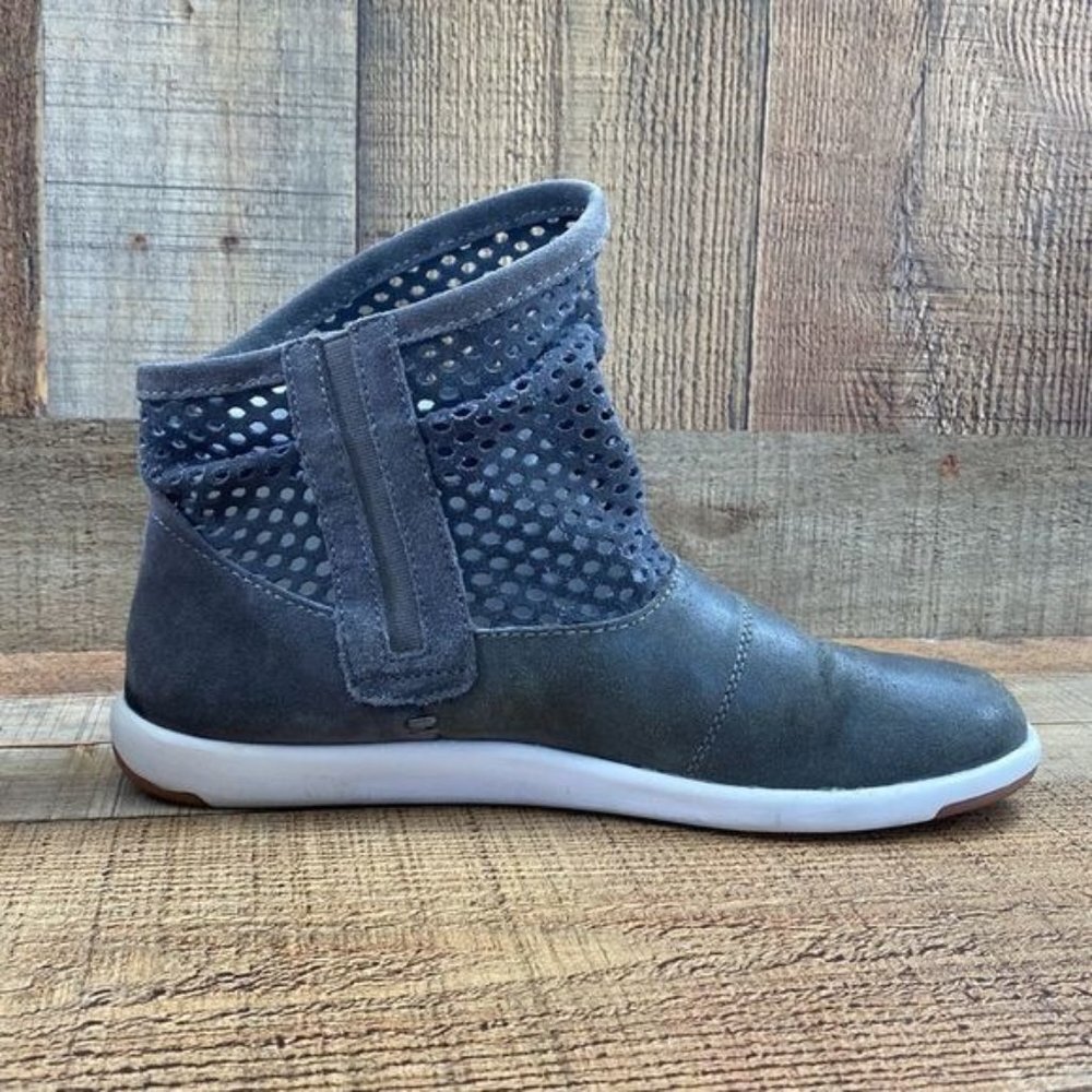 Emu Australia Gray Leather Suede Perforated Numeralla Ankle Boots‎ Womens 8.5 - Picture 5 of 13